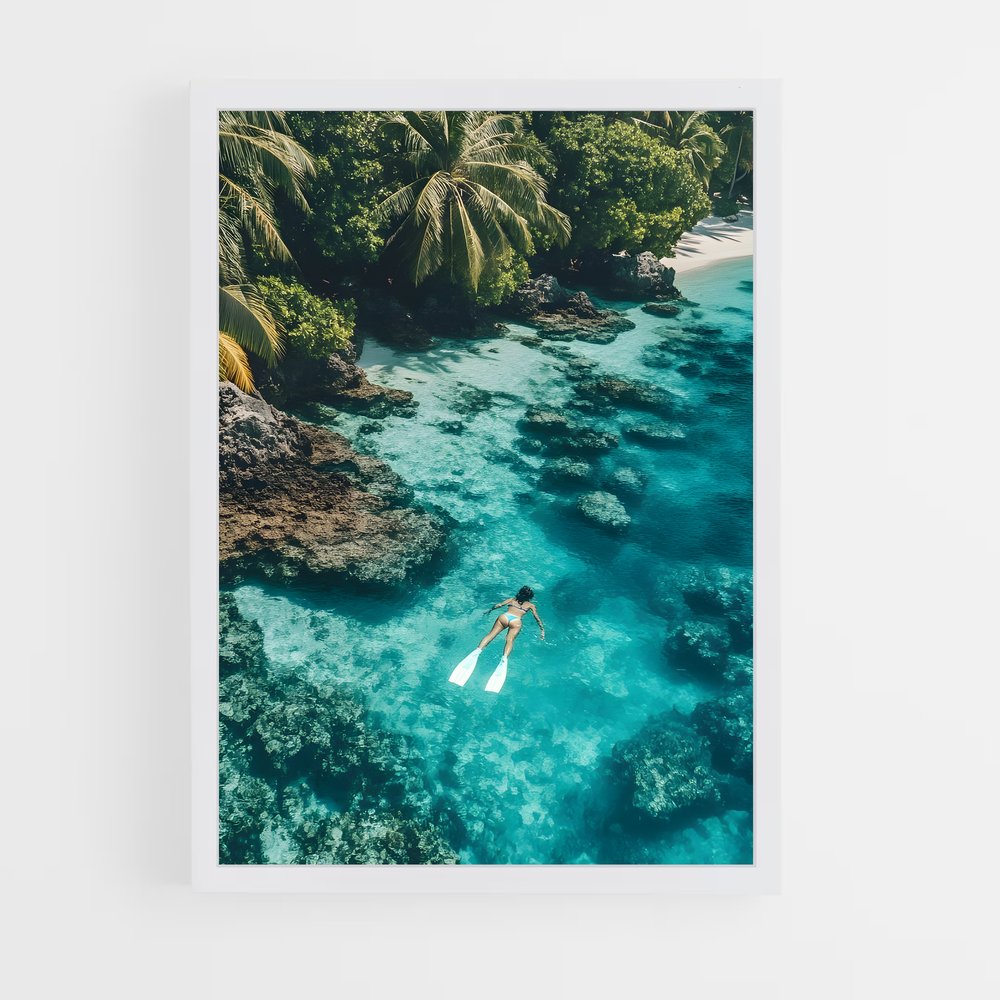 Poster Plongée Paradisiaque – affiche Plongée sous-marine (vue 3)